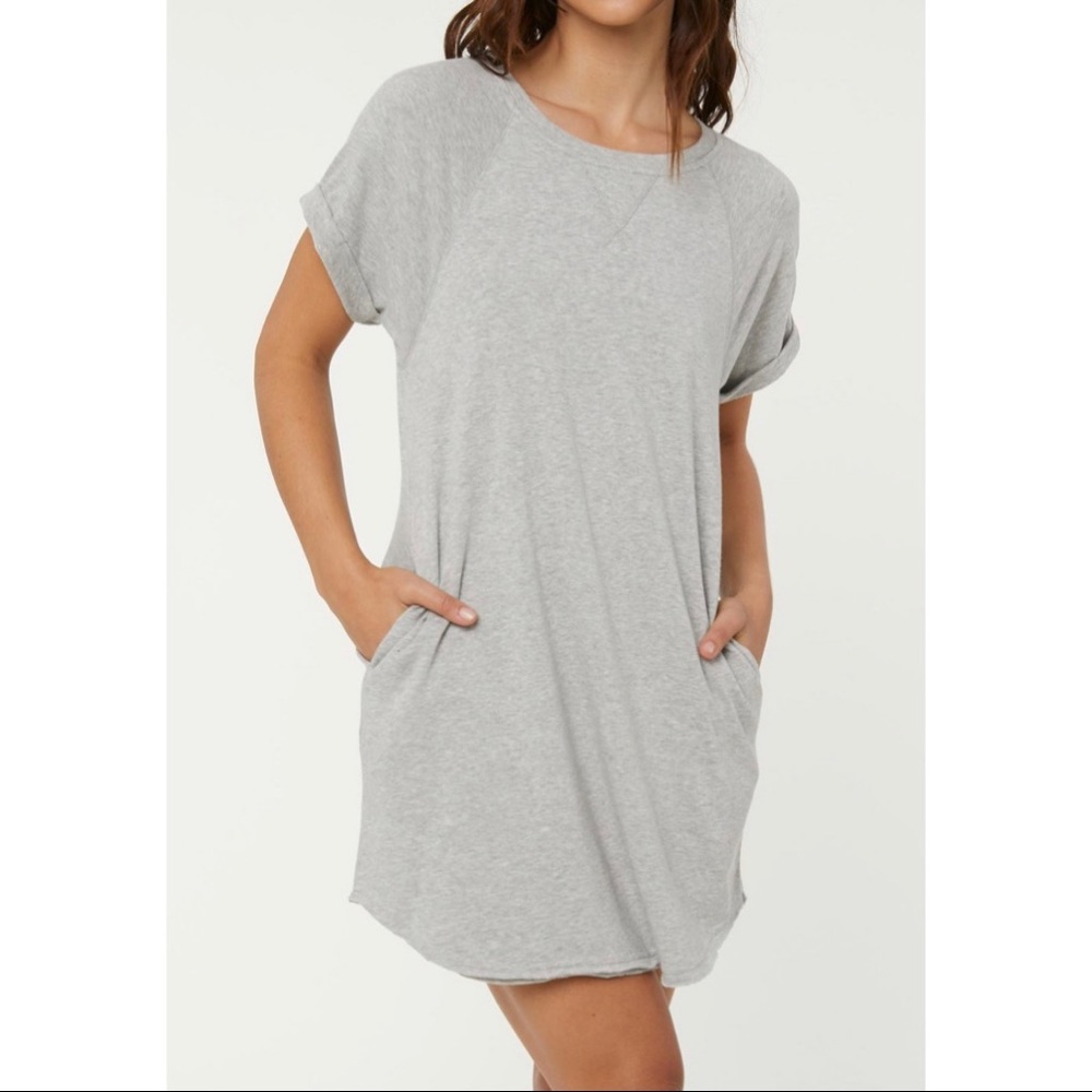 🌺 Heather Grey Sweatshirt Dress with Pockets